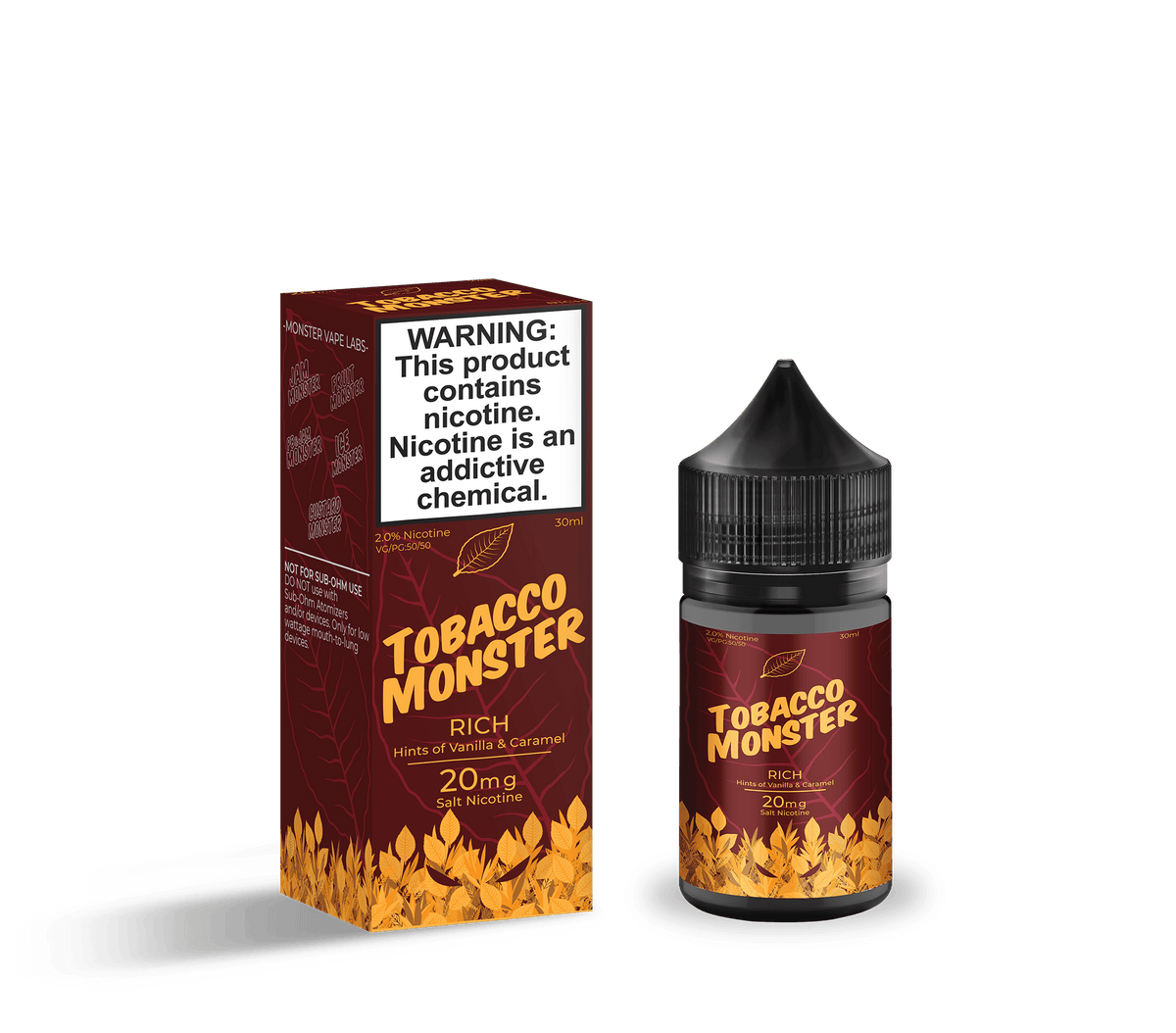 Monster Vape Labs Juice Tobacco Monster Salts Rich 30ml Nic Salt Vape Juice