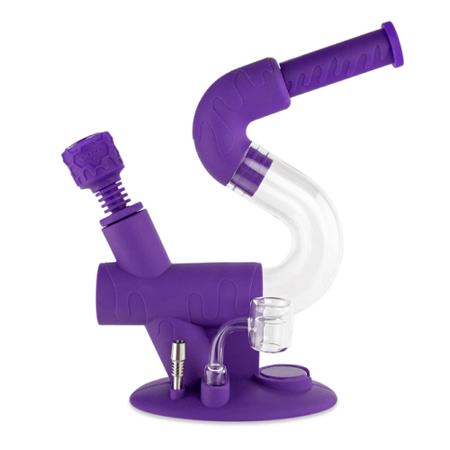 Ooze Alternatives Purple Ooze Swerve Silicone Water Pipe & Nectar Collector