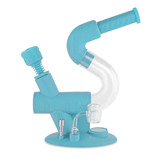 Ooze Alternatives Teal Ooze Swerve Silicone Water Pipe & Nectar Collector