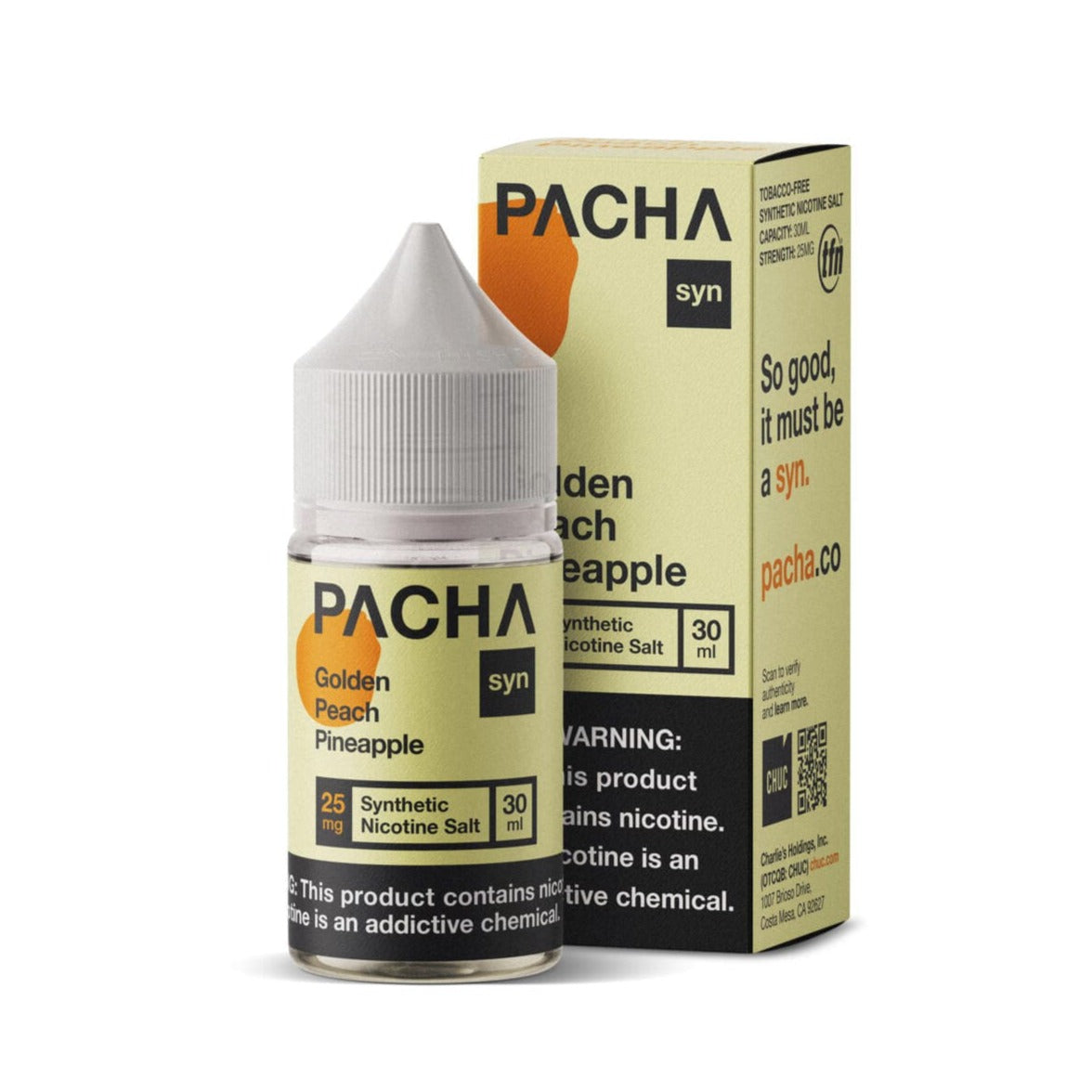 Pachamama Juice PACHA syn Golden Peach Pineapple 30ml Nic Salt Vape Juice - Pachamama