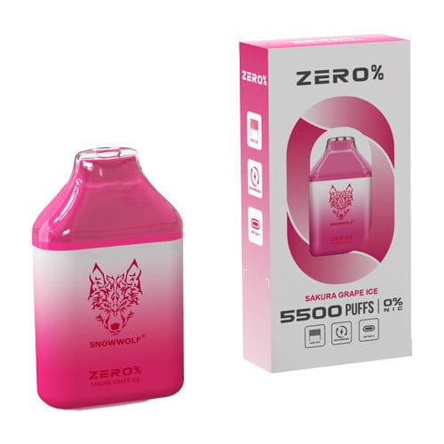 SnowWolf Disposable Vape Sakura Grape Ice Snowwolf ZERO Disposable Vape (0%, 5500 Puffs)