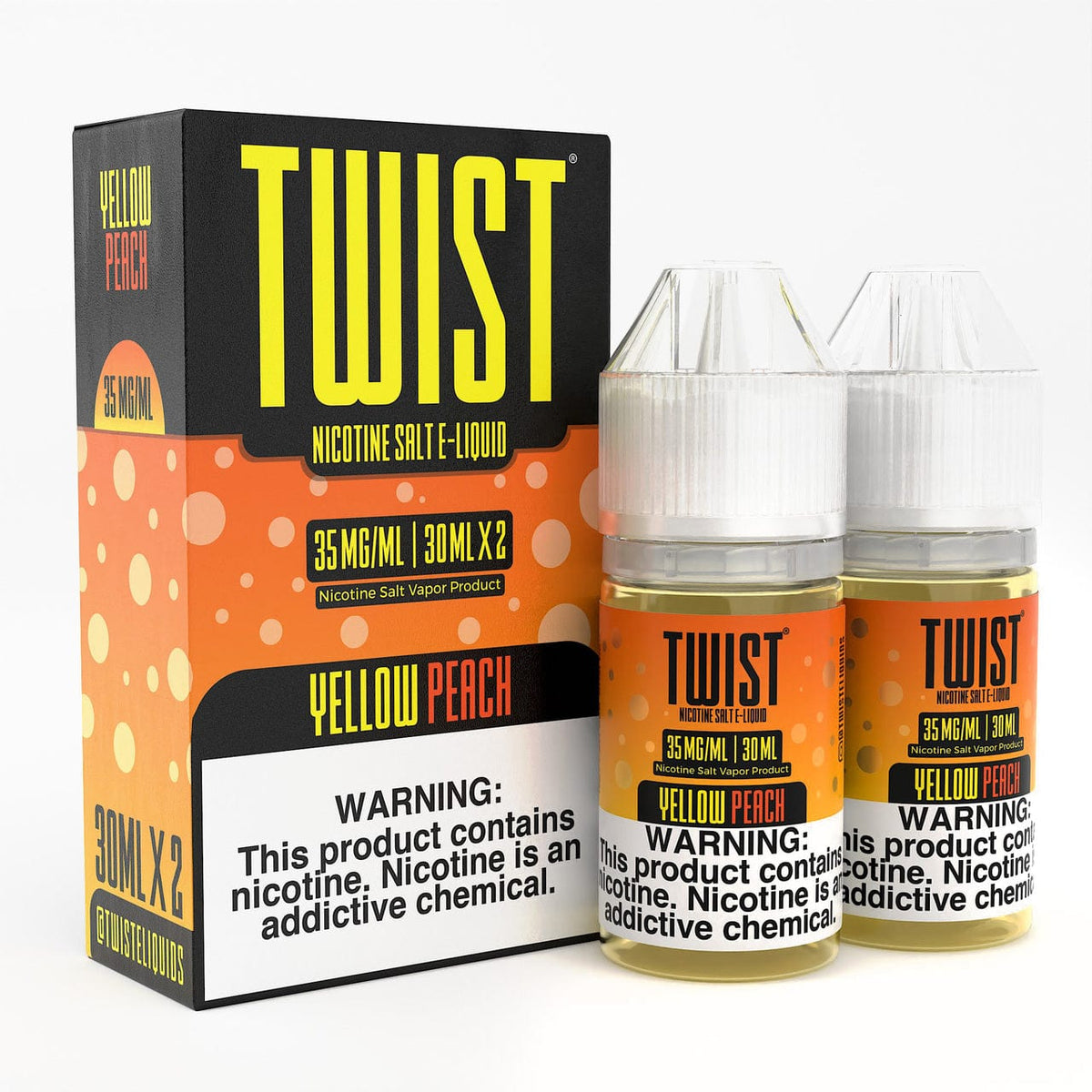 Twist E-Liquids Juice Yellow Peach 2x 30ml Nic Salt Vape Juice - Twist E-Liquids